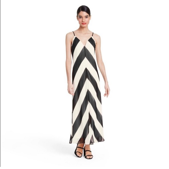 New CHRISTOPHER JOHN ROGERS X TARGET Chevron Dress Sleeveless Black White - Picture 2 of 9